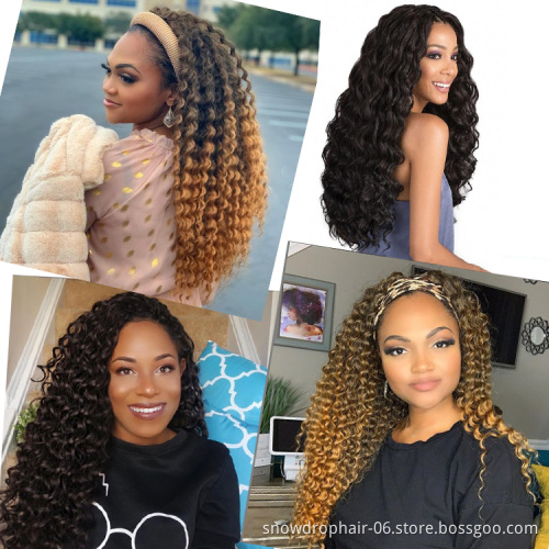 Julianna Hair 22Inch 85G Pre-Loop Deep Wave Braiding Hair Wholesale Synthetic Deep Wave Crochet Braids Hair